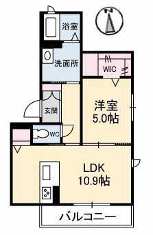 グランベレオ大門(1LDK/3階)の間取り写真