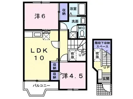 コンフォール エクセレンツ II(2LDK/2階)の間取り写真