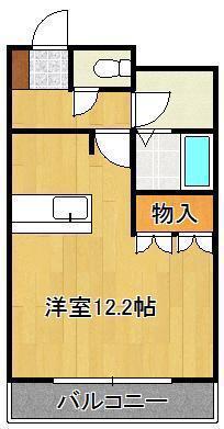 ミレニアムハイツ熊本(1K/1階)の間取り写真