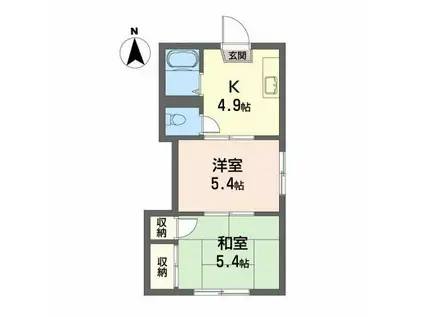 コーポ27(2K/2階)の間取り写真