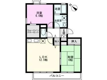 ウエストシティVI(2LDK/3階)の間取り写真