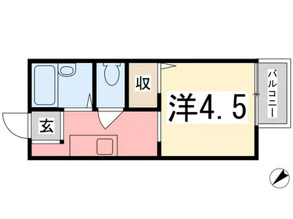 パールハイツ(1K/2階)の間取り写真