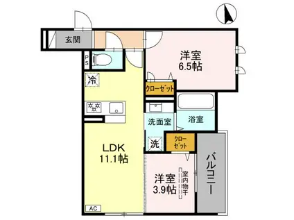 メゾン ド ソルテ(2LDK/2階)の間取り写真