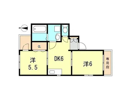 BELLTREE板宿ウエスト(2DK/2階)の間取り写真