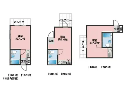 アヴァンティ春日野(1K/1階)の間取り写真