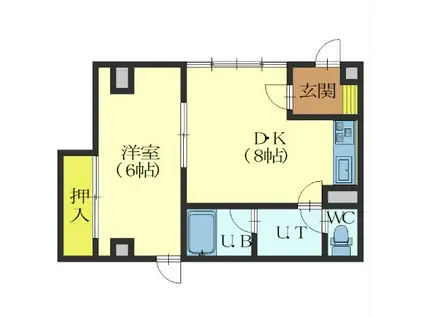 三共ハイツ(1DK/3階)の間取り写真