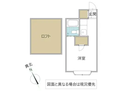 クレスト(ワンルーム/2階)の間取り写真