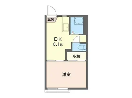 ハイツ肇(1DK/2階)の間取り写真