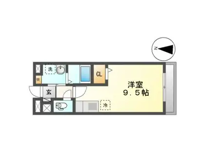 ボヌールIII(ワンルーム/2階)の間取り写真