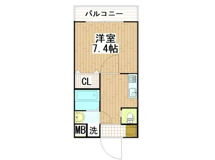 メゾン上小阪(1K/6階)の間取り写真