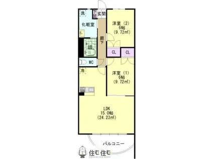 PRIMERA MT(2LDK/5階)の間取り写真