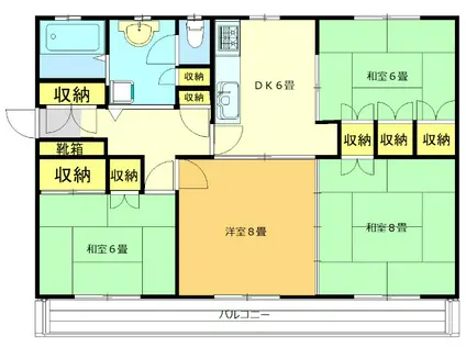 高島平第二7号棟(4DK/4階)の間取り写真