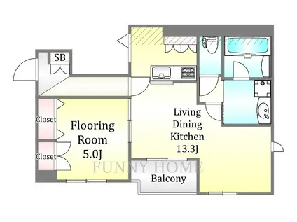 中延4丁目メゾン(1LDK/2階)の間取り写真