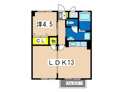 石井ビル(1LDK/4階)の間取り写真
