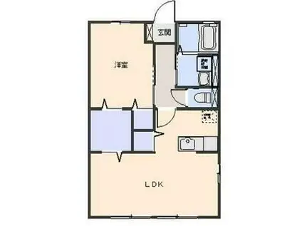 グリーンシード A棟(1LDK/1階)の間取り写真