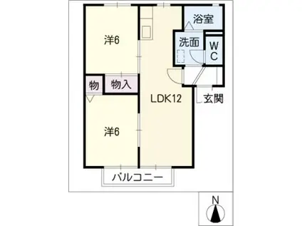 セレーノ(2LDK/2階)の間取り写真