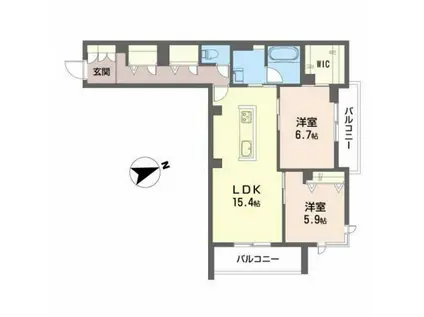 グランメゾン(2LDK/3階)の間取り写真