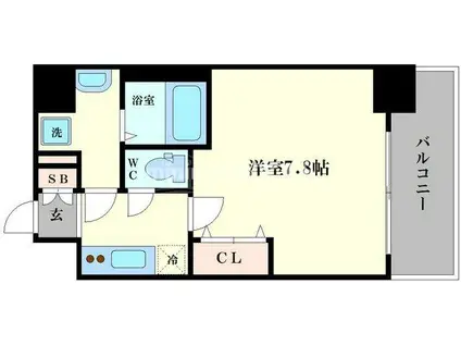 セオリー大阪ベイシティ(1K/2階)の間取り写真