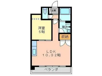 クロノス庄口公園(1LDK/5階)の間取り写真