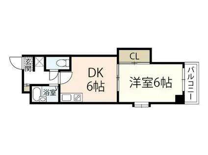 コーポ西縮景園(1DK/8階)の間取り写真