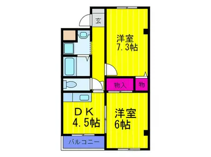 パオ21(2DK/3階)の間取り写真