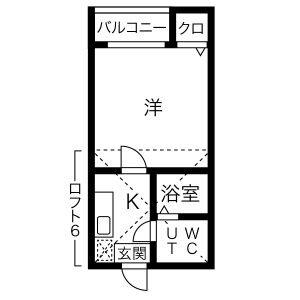 サンシティ(1K/2階)の間取り写真