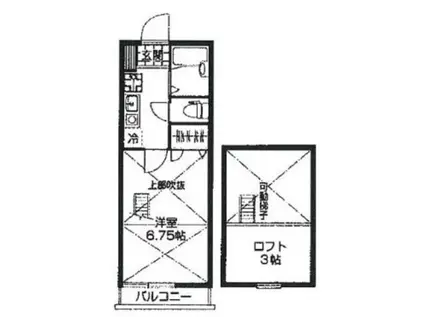 GARDEN HILLS VIII ガーデンヒルズエイト(1K/2階)の間取り写真