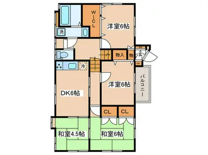 CHUETSU戸建(4DK/2階)の間取り写真