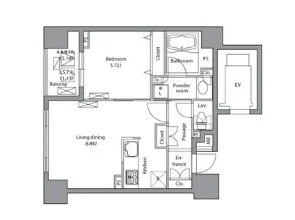 レジディア神田岩本町(1LDK/12階)の間取り写真