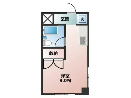 杉荘マンション(ワンルーム/3階)の間取り写真