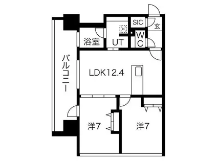 さくらHILLS NISHIKI PLATINUM RESIDENCE(2LDK/7階)の間取り写真