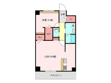 グランドホープ(1LDK/5階)の間取り写真