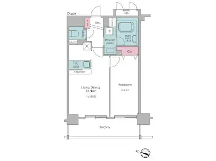 レジディア神田東(1LDK/6階)の間取り写真