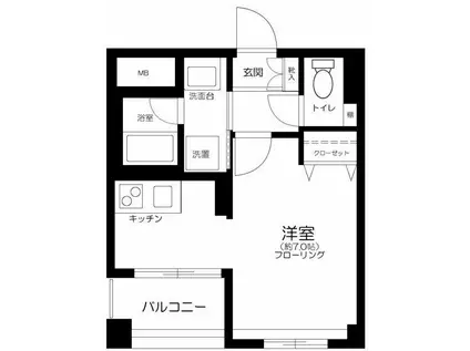 プレール・ドゥーク上野ノース(1K/7階)の間取り写真