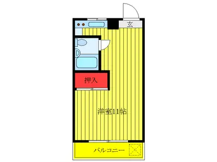 BCIクリーンハイツ(ワンルーム/3階)の間取り写真