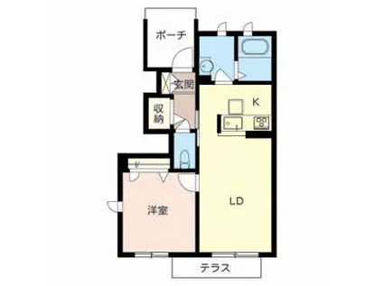 VORTE GARDEN豊中 B棟(1LDK/1階)の間取り写真