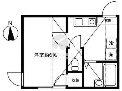 シャトー神楽坂(1K/2階)の間取り写真