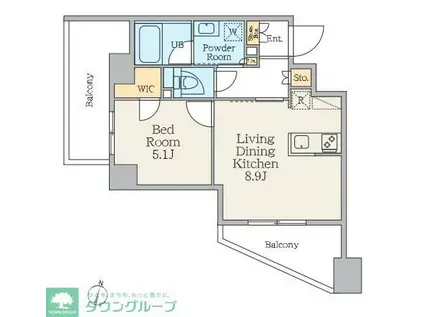 クレストコート中板橋(1LDK/7階)の間取り写真