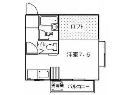 プレシジョンウィング(1K/2階)の間取り写真