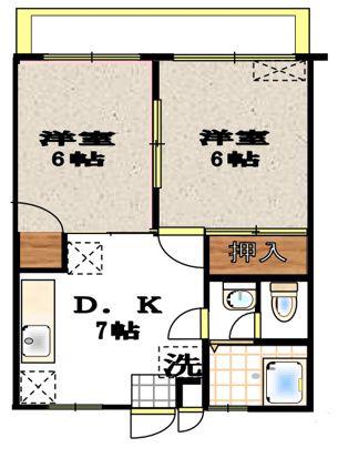 スターライトシティ小茂根(2DK/2階)の間取り写真