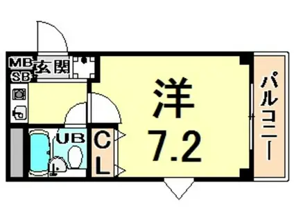 プレンティハウス(1K/1階)の間取り写真