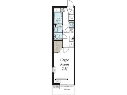 ヴィラ多摩センター(1K/4階)の間取り写真