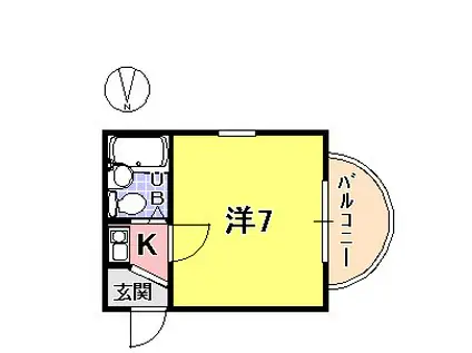 サンパレス21甲陽園(1K/3階)の間取り写真