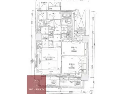 プレミスト江坂(2LDK/13階)の間取り写真