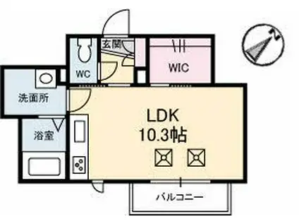 SOL PERLA 医大西(ワンルーム/1階)の間取り写真