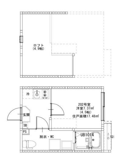 MJ TERRACE TAKASAGO(1K/2階)の間取り写真