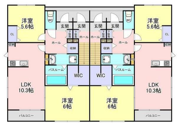 JR東海道本線 用宗駅 徒歩50分 2階建 築1年(2LDK/2階)の間取り写真