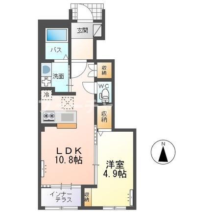 メゾンド・ソレイユ(1LDK/1階)の間取り写真