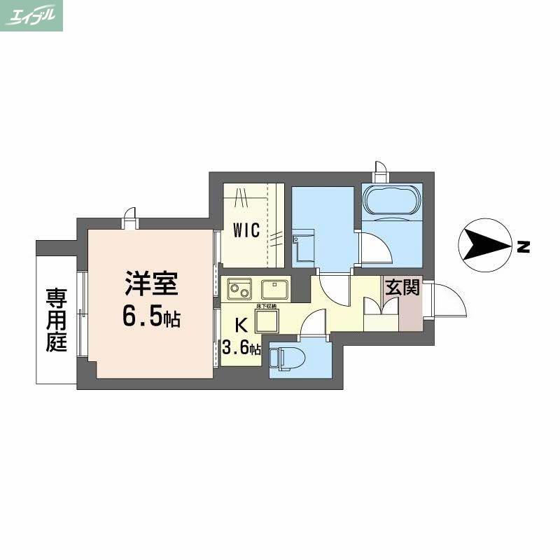 ウエストハイツ(1K/1階)の間取り写真