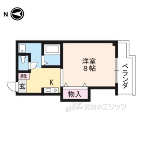 メゾン東大津(1K/3階)の間取り写真
